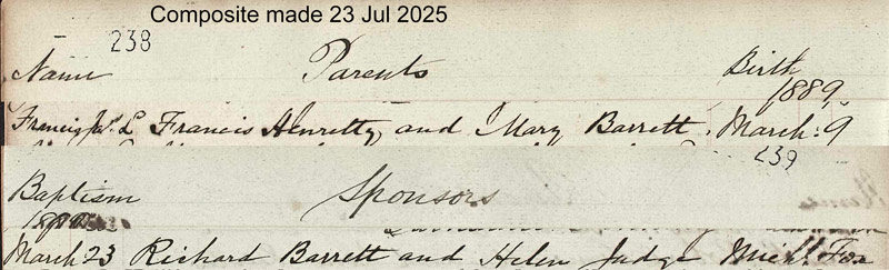 1889-03-09 BIR BAP Francis Henretty child of Francis Henretty + Mary Barrett [[N588-clip]]
