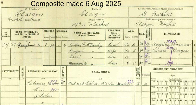 1921-06-19 CEN Margaret Judge or McHardy, 27 Springbank Street, Maryhill, Glasgow [[N617-clip]]